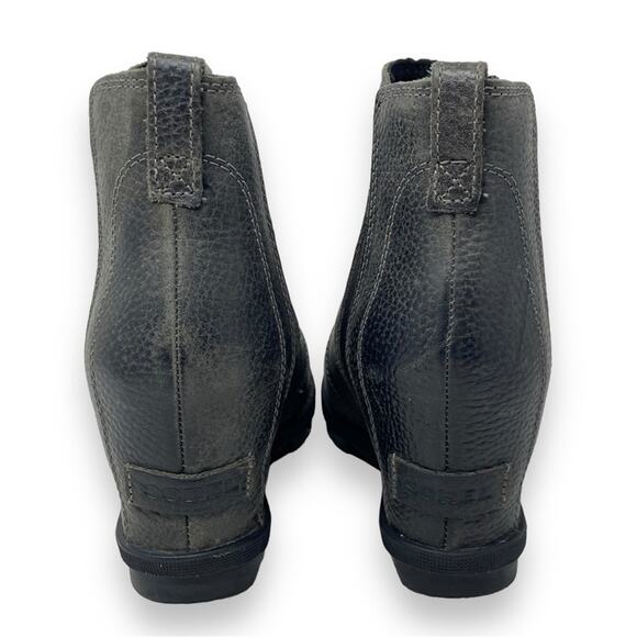 Sorel Joan Of Arc Leather Wedge Chelsea Ankle Boot In Quarry Women’s Size 9.5 - Picture 5 of 7